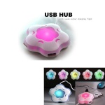 4 Ports Flowers Shape USB 2.0 Hub W/ changing LED Light