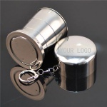 5 Oz. Stainless Steel Folding Travel Water Cup Keychain