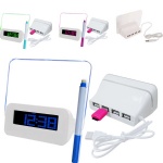 LCD Message Board Digital Alarm Clock with 4 Port USB Hub