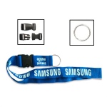 Lanyard with metal split ring and snap buckle release