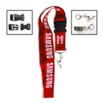Lanyard with metal bulldog clip and snap buckle release