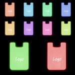 Glow in the dark silicone cell phone wallets